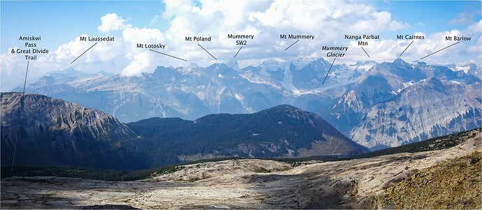 Peggy Taylor, ACCVI trip, Sept, 2025. Repeating A.O. Wheeler's 1917 images.