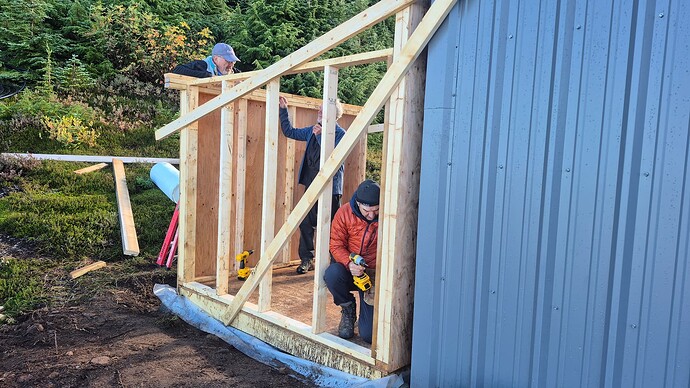 Finishing up the shed framing.