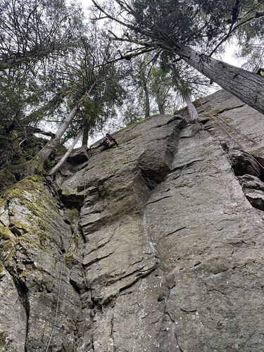 Tyler onsighting Puppet on a String (5.9).